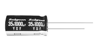 RUBYCON 100YXF100MEFC12.5X20 Electrolytic Capacitor, Miniature, 100 µF, 100 V, ± 20%, Radial Leaded, 10000 hours @ 105°C, Polar