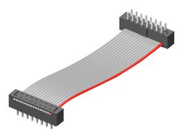 SAMTEC TCMD-12-T-12.00-01-N-RW-SR Ribbon Cable, IDC Plug to IDC Receptacle, 24 Ways, 12 ", 304.8 mm, 2 mm, Tiger Eye TCMD Series