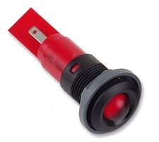 CML INNOVATIVE TECHNOLOGIES 19371350 LED Panel Mount Indicator, Black Plastic Bezel, Red, 24 V, 16 mm, 16 mA, 1.5 cd, IP67